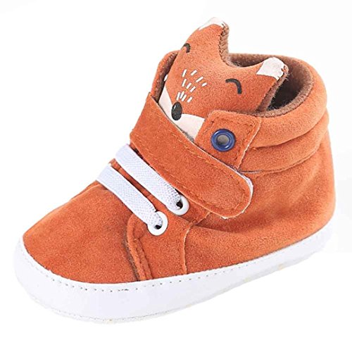 Longra Babyschuhe Baby Mädchen Jungen Fuchs hoch Hilfe Schuhe Sneaker Anti-Rutsch weiche Sohle Kleinkind Lauflernschuhe Krabbelschuhe (13cm)