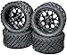12 Inch Glossy Black Fusion Golf Cart Wheels & Tires Set of 4, 20x10-12 All Terrain Tires/Street Use, DOT Certified Golf Cart Wheels Compatible with EZGO, Club Car, YMH