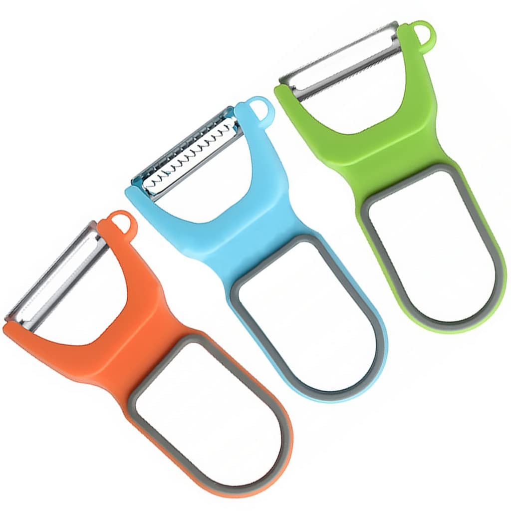 JFDBGU 3 Pieces Vegetable Peeler Set Potato Slicer Cabbage Grater Fruit Peeler(B)