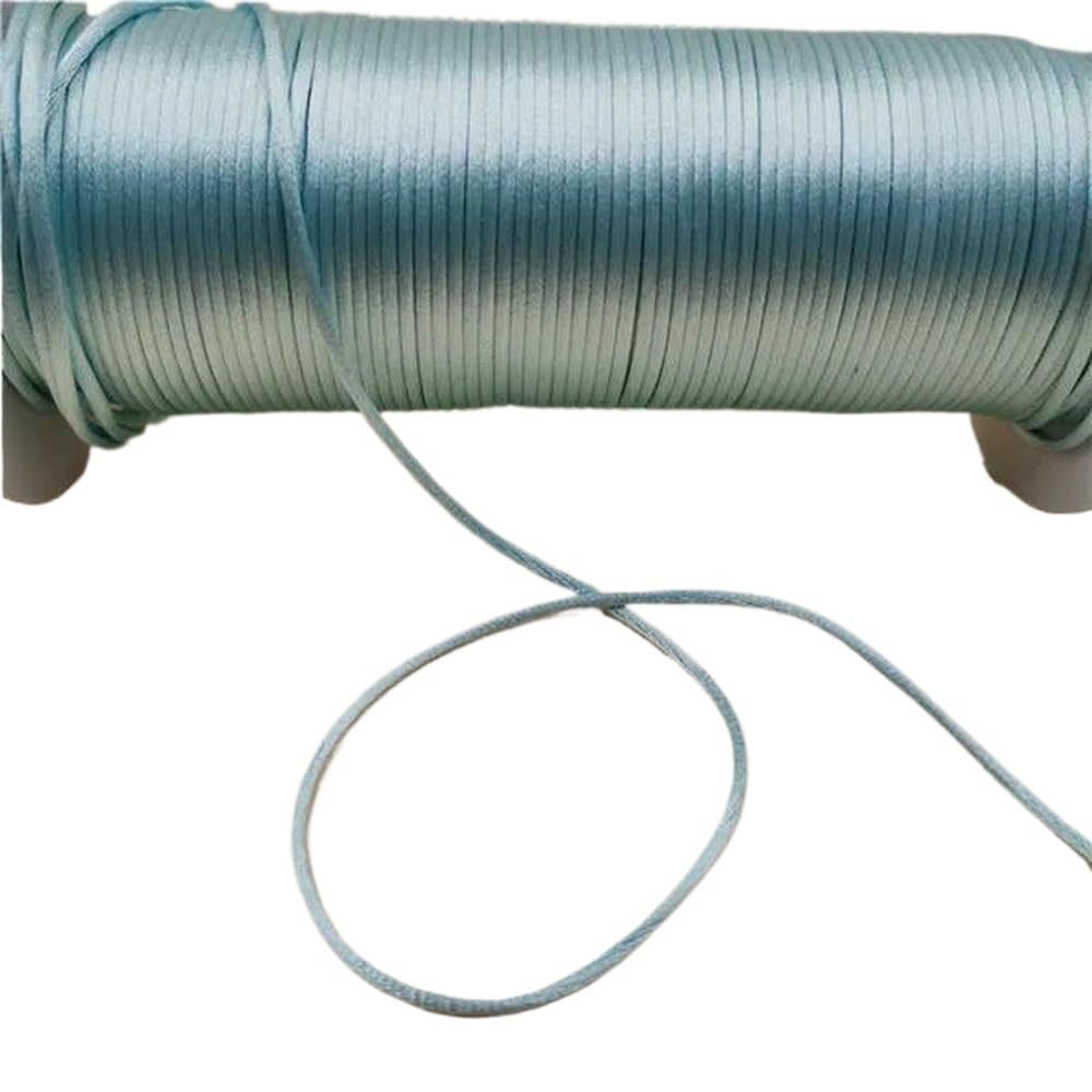 Sznurki do koralików, Pleciony sznurek do makramy 2mm wielokolorowy 10-225m(Lt Blue 052,225meters whole roll)