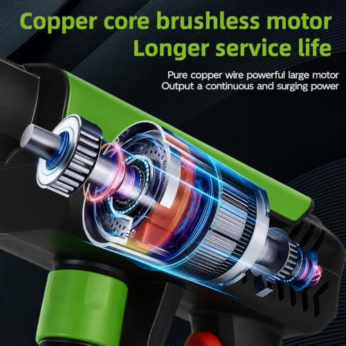 Image of (Double Battery) Cordless Portable Wireless Pressure Washer Gun 48V 12000mAh High Pressure Water Gun for Car Wash & Bikes Cleaning with Adjustable Nozzles & Charger and 5M Hose Pipe