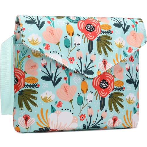 Image of DSIUE Book Sleeve Book Protector Book Covers for Paperbacks, Large Book Sleeve with Handle, 11.6 X 9.3 Inch, Book Lovers Gifts (Flower Green)
