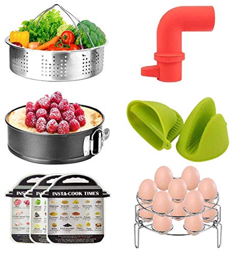 Accessories-for-Instant-Pot, 10Pcs Accessories Set for Instant Pot 5/6/8 Qt - Steamer Basket, Springform
