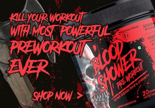 Image of Nutrition Planet Blood Shower Pre Workout (250g, 50 Servings) (Fruit Punch)