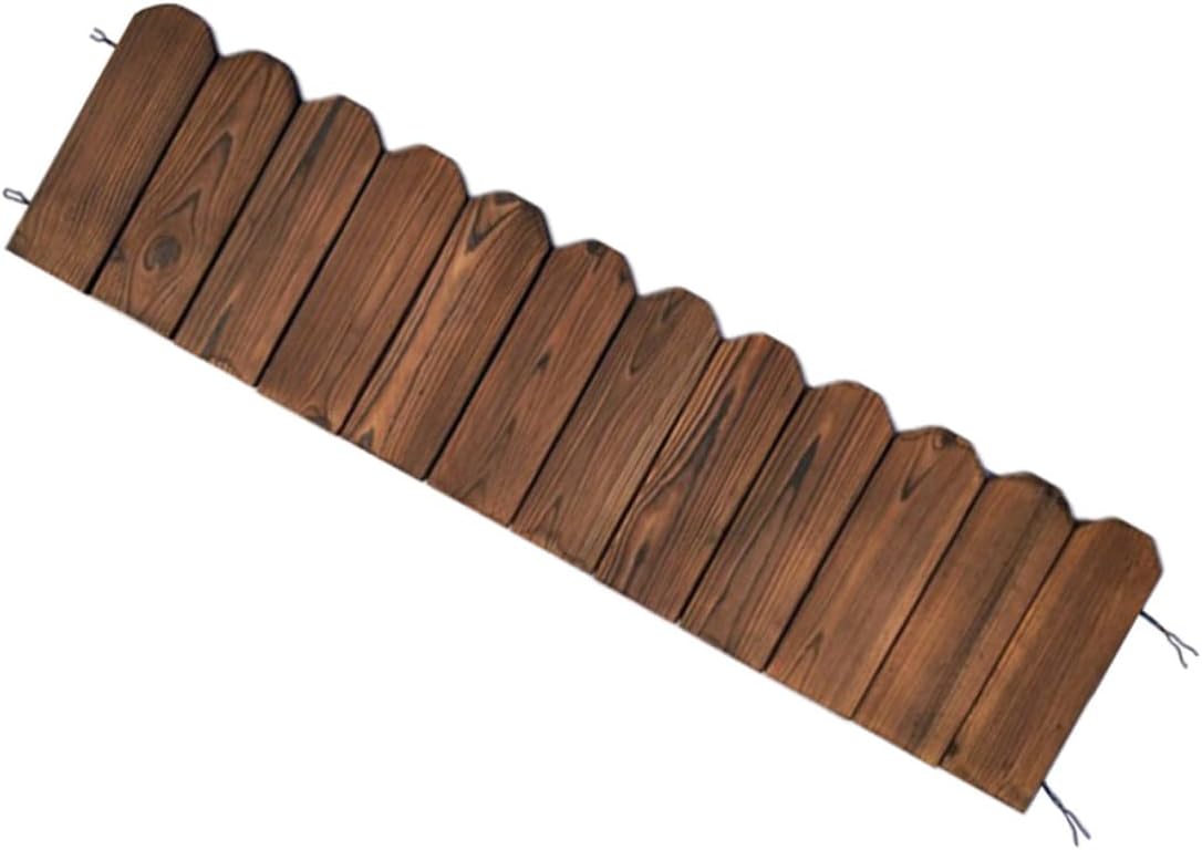 Yardwe 1set Wooden Garden Fence Decorative Patio Border Wooden Material for Lawn Edging Style for Flowerbeds and Outdoor Spaces