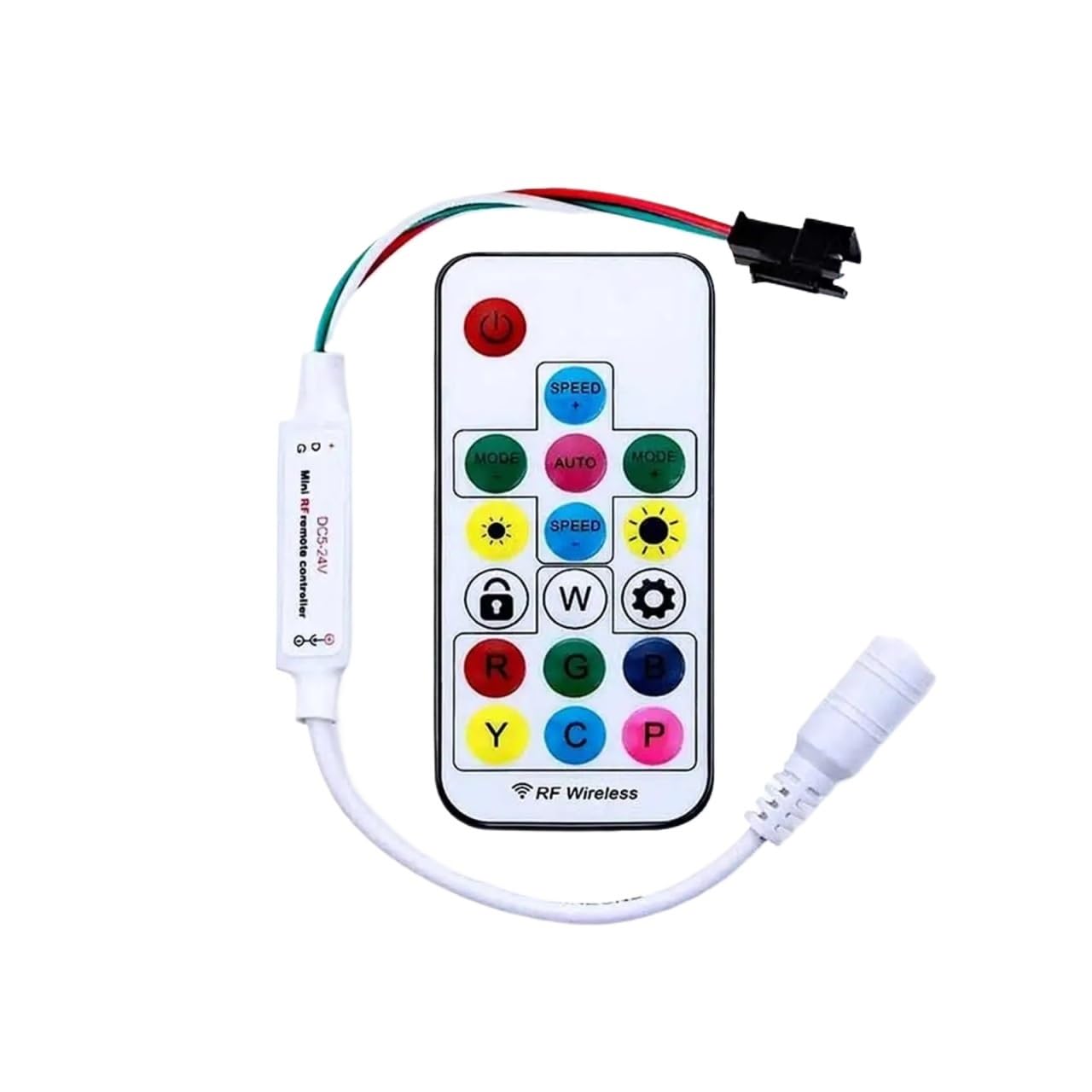 Contrôleur LED SP104E télécommande sans fil pour ruban polychrome 5V 12V 24V pack 10 unités