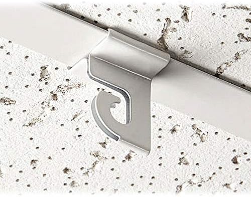STORE FIXTURES DIRECTExtra Heavy Duty White Aluminum Drop Ceiling Hooks, One Piece Ceiling Grid Clips - 10 Pack