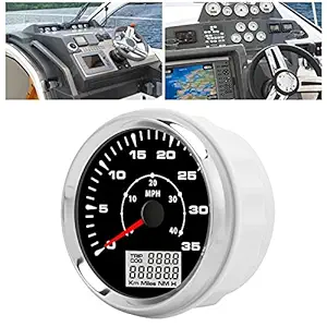 Speed Gauge, Stainless Steel 85Mm Cog Odometers Lcd Display Waterproof for Car Modification for Construction Agricultural Machinery'