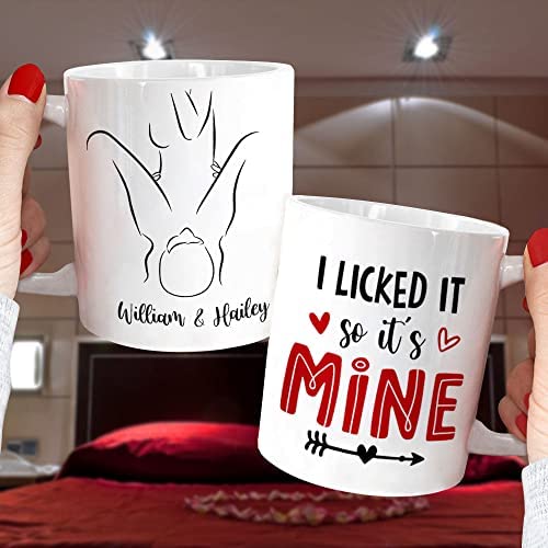 Personalized Couple Mug I Licked It So It's Mine Mug Gift For Her Gift For Him Girlfriend Gift Boyfriend Gift Best Friend Happy Valentines Day Gifts, Custom Mug Funny
