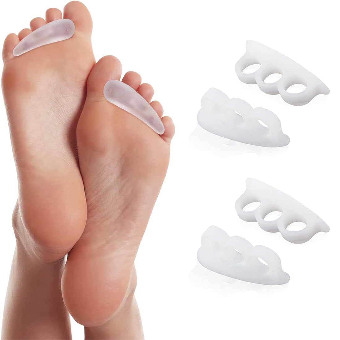 Zehenspreizer Aus Weichem Silikon – 4 Stück, Waschbar – Zur Linderung Bei Hallux Valgus & Für Bequemere Füße