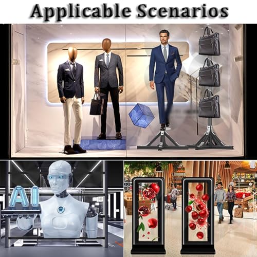 Proiettore pubblicitario olografico 3D - Animazione LED per negozio, negozio, bar e vacanze - Altoparlante Bluetooth con controllo APP