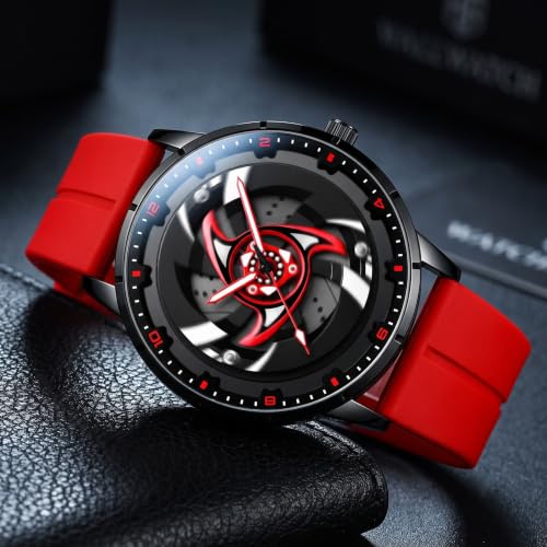 Image of GOLDENIZE FASHION Branded Men's Sport Quartz Watch Arrow Wheel Dial 360 Rotating Casual Fashion Stainless Steel Alloy Mens & Boy's Luxury Metal Gift Creative Watch