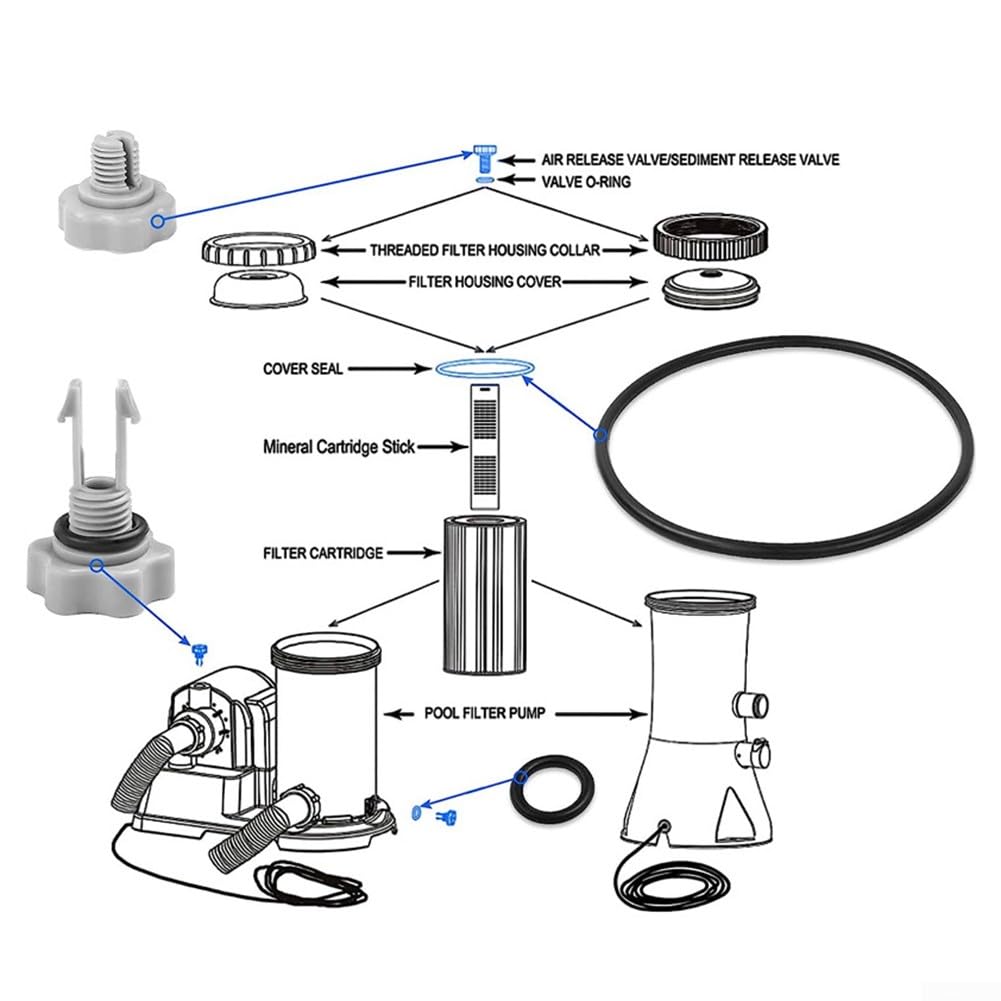 Kit di guarnizioni di ricambio con O-Ring per pompa filtro Intex