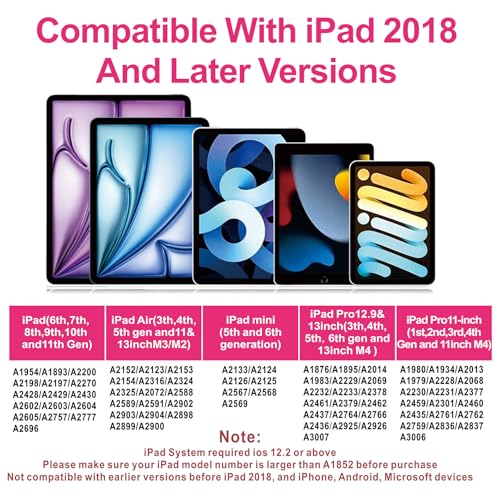 Image of Stylus Pen for iPad 2018-2026 with Palm Rejection, Apple Pencil for Pad11th /10th /9th /8th /7th /6th Gen, iPad Pro 11 /12.9 inch, New iPad Air 2026 11&13-inch(M3 /2) /5th /4th /3th Gen, iPad mini 6th /5th