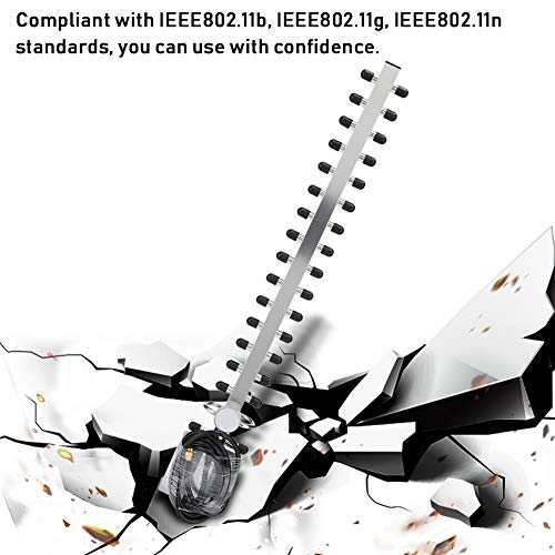 ciciglow Yagi Antenna, 2.4G 25dBi High Gain Wireless Router Network Card 16 Unit Directional Network Card Linear vertical Type 1.5m Long Antenna - Image 2