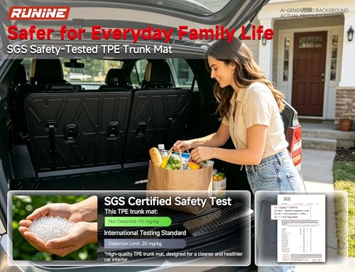 Image of Floor Mats for Hyundai Santa Fe 2024 2025 2026(Fit Hybrid /Gas), All Weather Protection Custom Floor Mats Trunk Cargo Mat and Car Windshield Cover Set for Hyundai Santa Fe Accessories