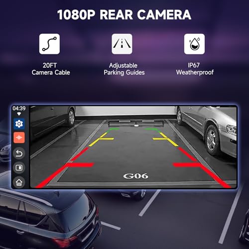 Image of Car Play Screen for Apple CarPlay & Android Auto with 1080P Backup Camera, 10.25 inch IPS HD Smart Screen with OTA, Mirror Link, Bluetooth 5.2, Voice Control, Music Play, GPS Navigation, FM