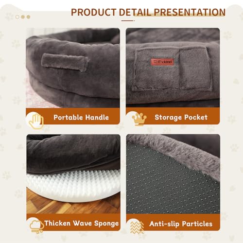 Image of Fvkind Human Dog Bed, Human Size Dog Bed, 71 inchx51 inchx12 inch, Dark Grey