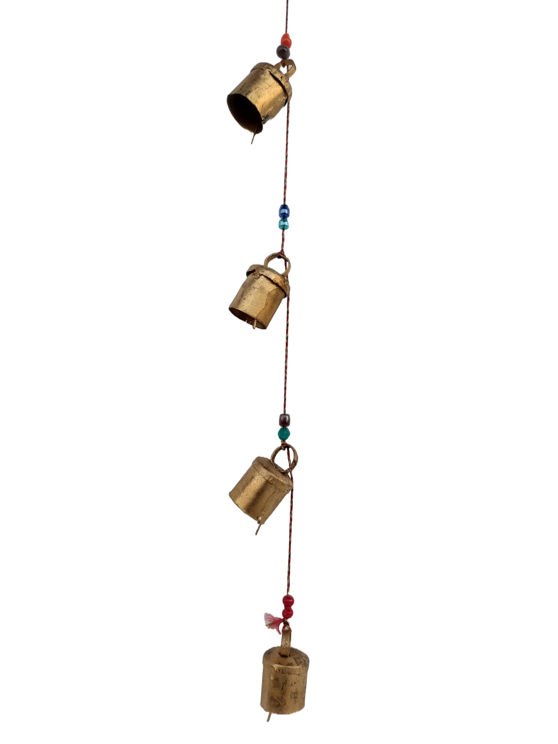 Rastogi Handicrafts Indian Style Wall Hanging Bells Decorative String of 7 Bell Metal, Rustic, 67 cm - Image 3