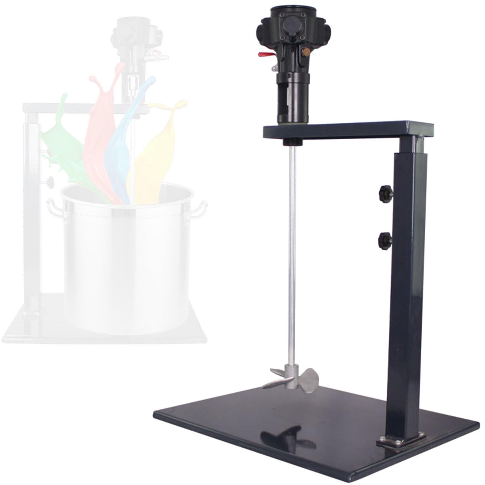Pneumatische Mischer,5 Gallonen Farbenrührer Druck 6-8 MPa,Drehzahl 1500-2600 U/min,Aluminium-Legierungs-Rührblatt 10 cm,Rührwerke für Lackfabriken,Lebensmittelindustrie,Black
