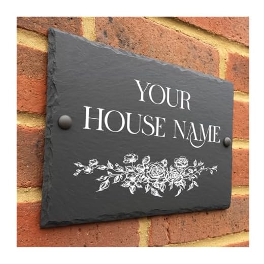 Crafted Memories - Rustic Slate House Sign | Personalized UV-Printed Plaque | Weather-Resistant & Easy to Install | Slate Door Number Sign, House Name Plaque