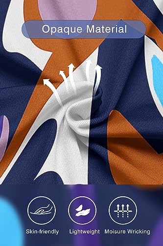 Runwind Women's Midi Dress,3/4 Sleeves V Neck Cocktail Party Dress Curvy Wrap Sexy Geometric Pattern Dresses with Belt - Image 6