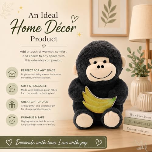Image of Soft Grey Monkey Plush Toy 30CM | Cute Stuffed Soft Toy for Kids, Babies & Toddlers | Hug-Friendly Stuffed Animal, Soft & Washable Teddy Monkey