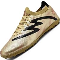 Mufanton Boys Football Boots Kids Soccer Shoe Astro Turf Athletics Training Sport Shoes Football Shoes Sneakers Indoor Outdoor Teenager Profession Competition,Gold,UK2.5
