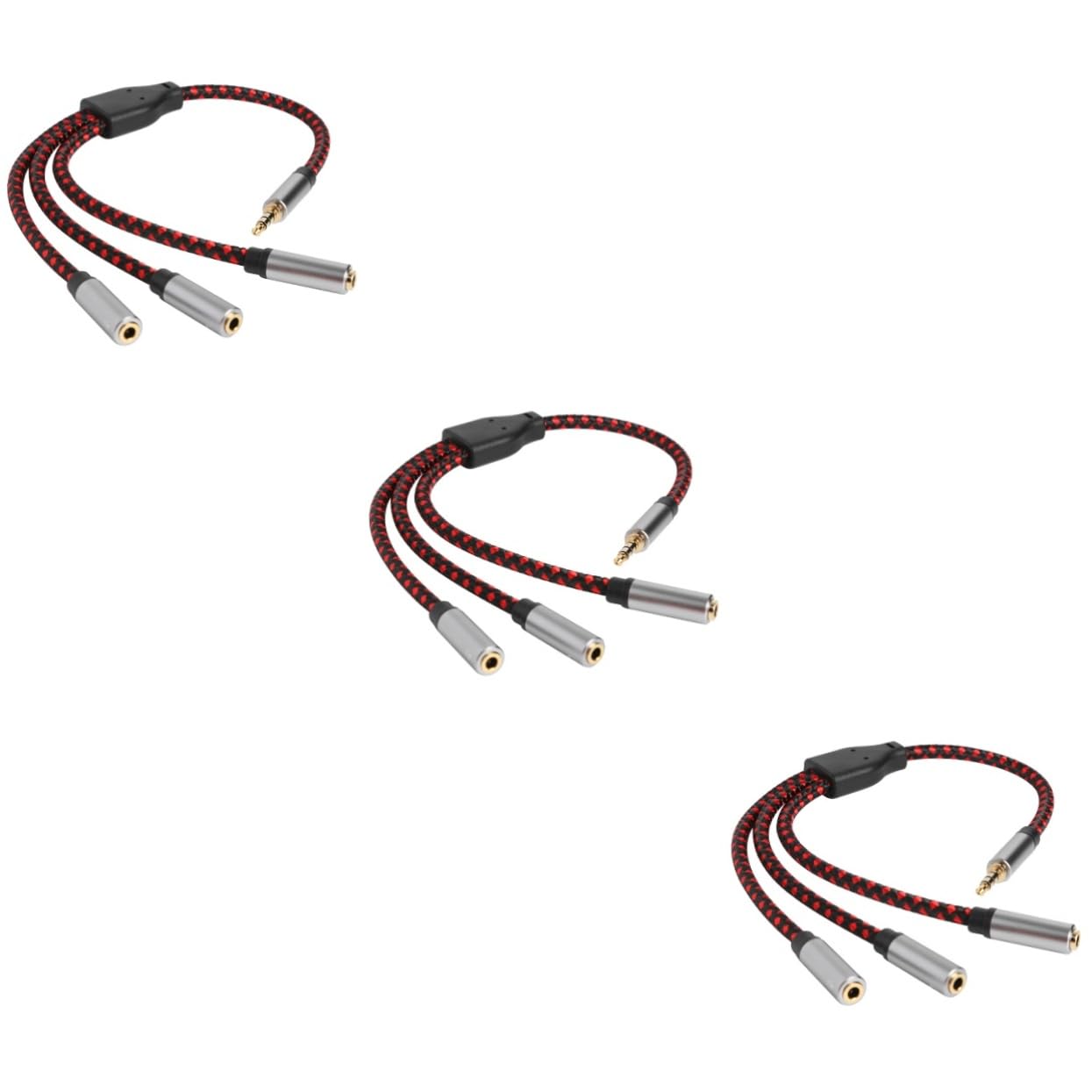 Mikikit 3pezzi Cavo Splitter Audio Di Alta Qualità Per Cuffie Adattatore Vie Per Laptop e Smartphone Compatibile Con Dispositivi Porta Placcato Per Connessione Stabile e Qualità Audio