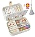 Produktbild E-MANIS Schmuckkästchen,Kleine Reise Schmuck Aufbewahrungsbox Schmuckkoffer,PU-Leder Schmuckkästchen für Ringe,Ohrringe,Geschenk für Mädchen Damen (Weiß)