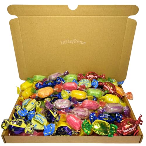 Old Fashioned Sweets Gift Box | A Delicious Assortment of Hard Boiled Sweets, Toffees & Eclairs | Retro Pick and Mix Favourites | Vegetarian Sweets (400g)