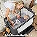 TotRun Bassinet Bedside Sleeper, Rocking Bassinets with Comfy Mattress and Wheels for Newborn, 5-Height Adjustable (Black)