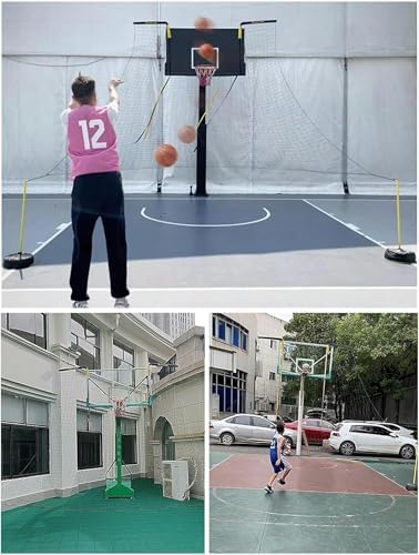 Portable Basketball Rebounder Net - Ball Return Attachment for Home Yard and School Practice Enhances Shooting Skills