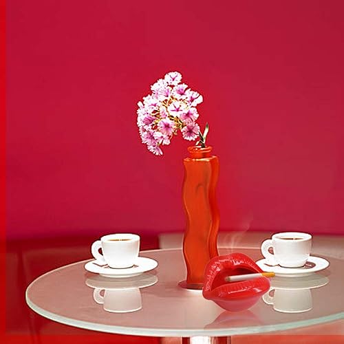 Miniatura 3 de Ceniceros de cigarrillos de cerámica creativos con labios estilo moda decoraciones para el hogar (rojo claro)