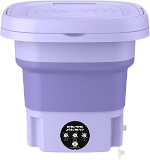 JAZZY PEARLS® Foldable Mini Washing Machine Silent Small Bucket Washer for RV Dorm Camping Violet Price In India