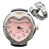 Orologio da da donna, orologio rotondo a forma di cuore, orologio creativo a forma di cuore, per donne e uomini, rosa, Refer to description, Unisex