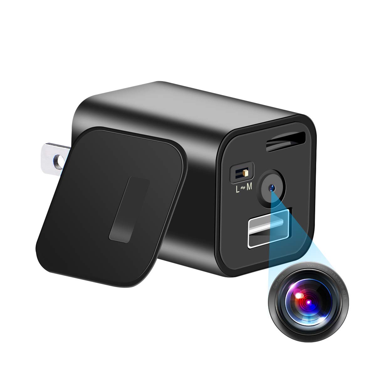 Hidden Spy USB Charger Camera HD 1080P Mini Nanny Cam with No WiFi | Small Camera, Motion Detector, Loop Recording, Local Storage, Home Security for Indoor