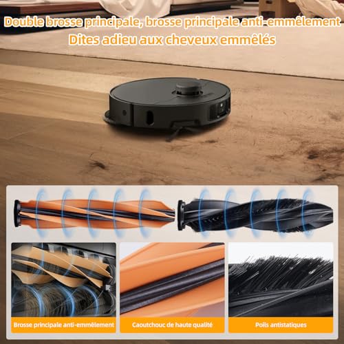 Brosse principale DREAME X50 Ultra et kit pour garder une maison propre avec animaux - 6