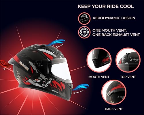 Image of Vega Bolt Bunny Dull Black Red Helmet-L