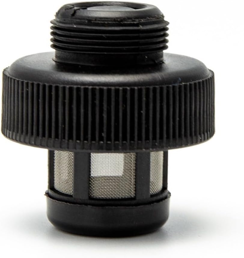 Lado view of the water tank lid, showing the O-ring and internal filter components.