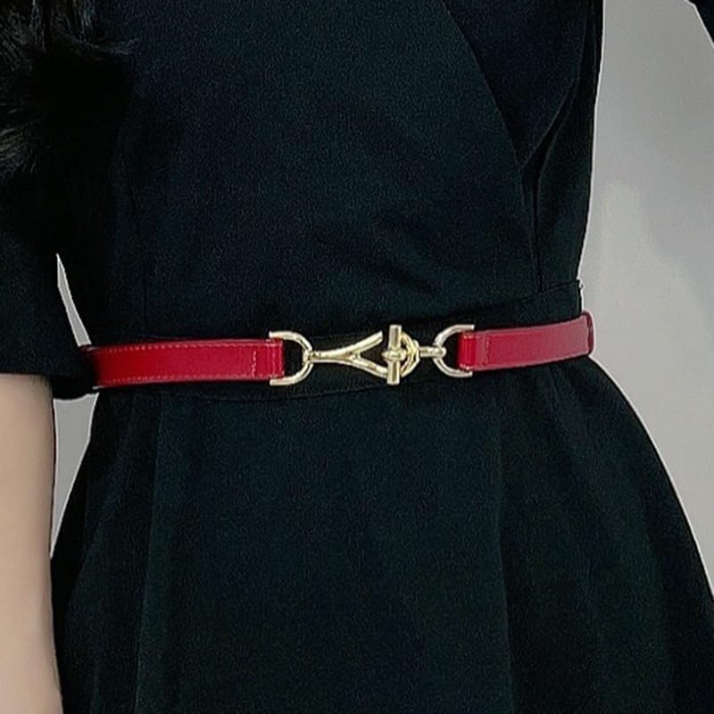 Genuine Leather Thin Belt Women's Decoration Shirt with Skirt Jacket Waist Women's Small Belt4