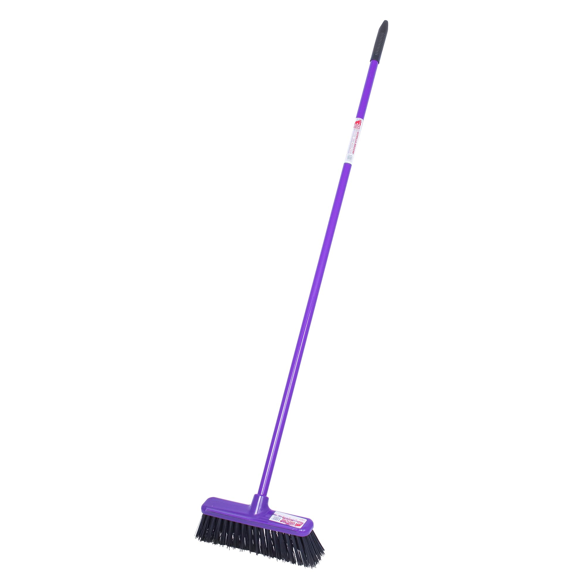 Red Gorilla Broom in Purple Long Handled Sweeping Brush Hard Bristles 30cm Head Weather Resistant for Indoors Outdoors Yard 1.57m Long
