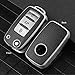 ELOHEI for VW Key Fob Cover, Premium Soft TPU 361 Degree Full Protection for VW Volkswagen Jetta Beetle Tiguan Passat Golf MK6 Polo 3 Buttons(Leather Silver)