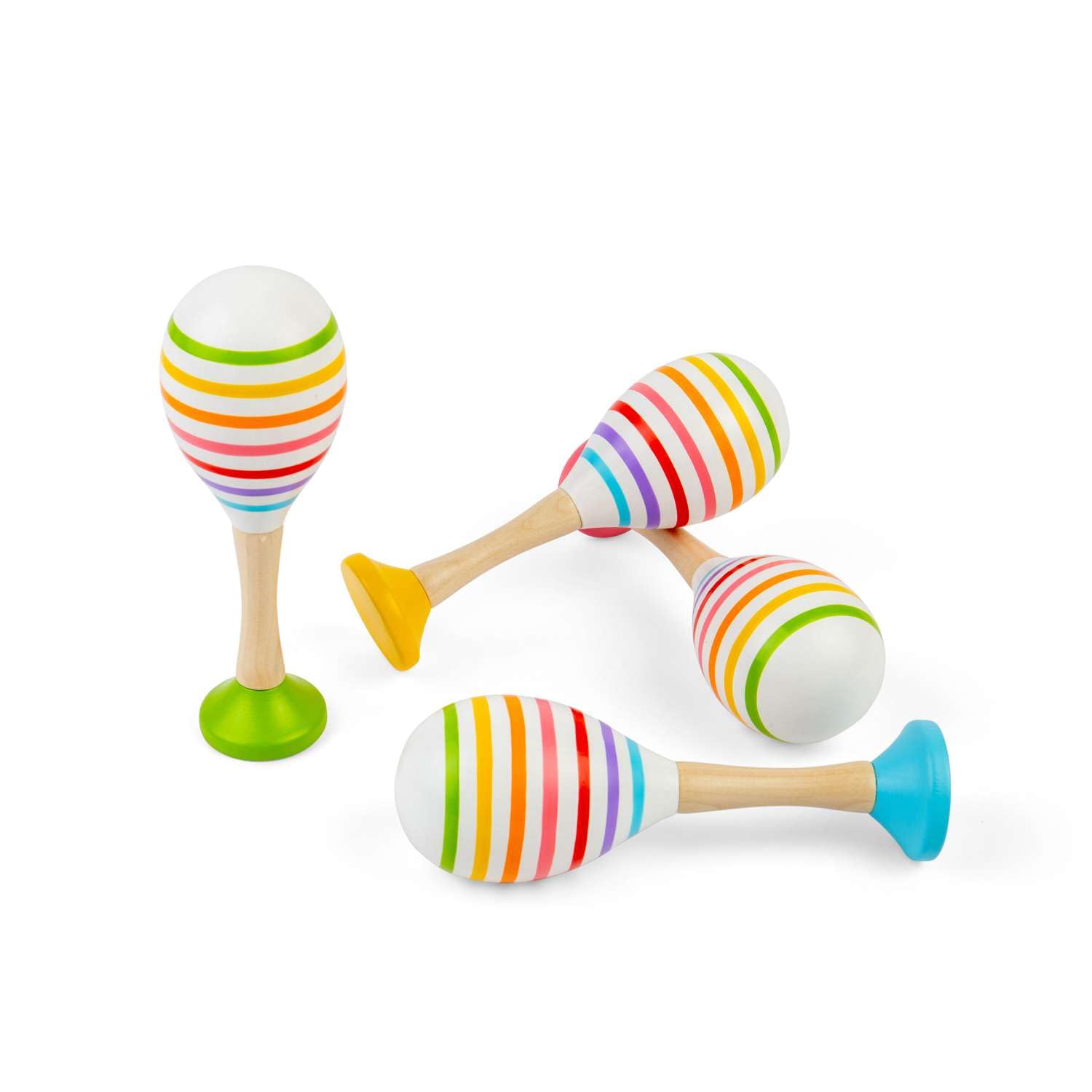 BigJigs Holzmaraca Spielzeug Set - buntes Musikinstrument für Kinder