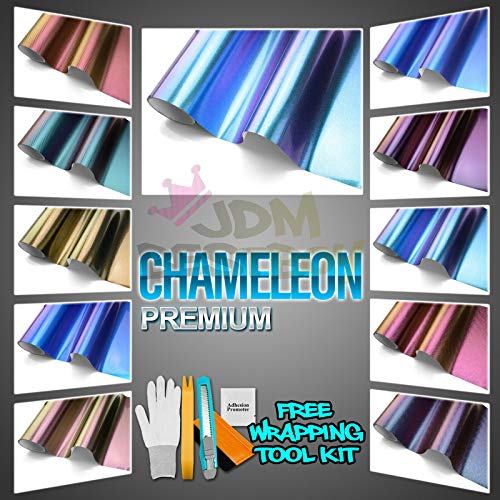 JDMBESTBOY Gloss Metallic Purple Bronze Chameleon Car Vinyl Wrap Sticker Decal Sheet Air Release Bubble Free Peel and Stick Self Adhesive - 4