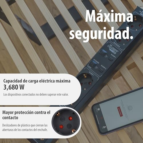 Brennenstuhl Connect Regleta Inteligente Eco-Line WS EL0102 con 6 Tomas programable (Regleta WiFi, Control por App o Voz, aplicación Gratuita, Compatible con Alexa y Google Assistant) Negro - imagen 4