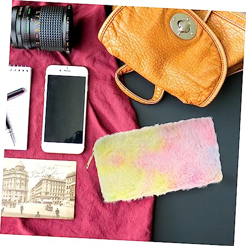 1pc Rainbow Gradient Plush Wallet for Women Zippered Purse Multi-compartment Design for Travel Parties and Daily Use Special Occasions3