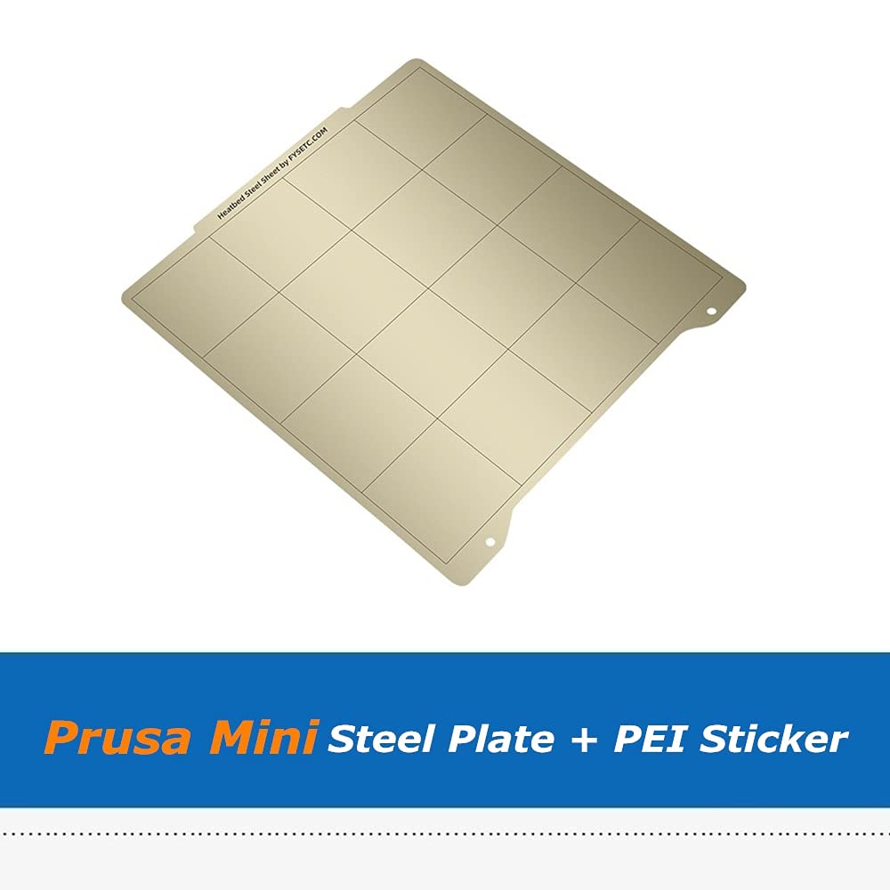 Lysee 3D Printer Parts & Accessories - 1pc Prusa Mini 196.3X145.5X190mm Spring Steel Plate with 2pc PEI Sticker Sheet for 3D Printer Parts Hot Bed Platform - (Size: only Steel Plate)