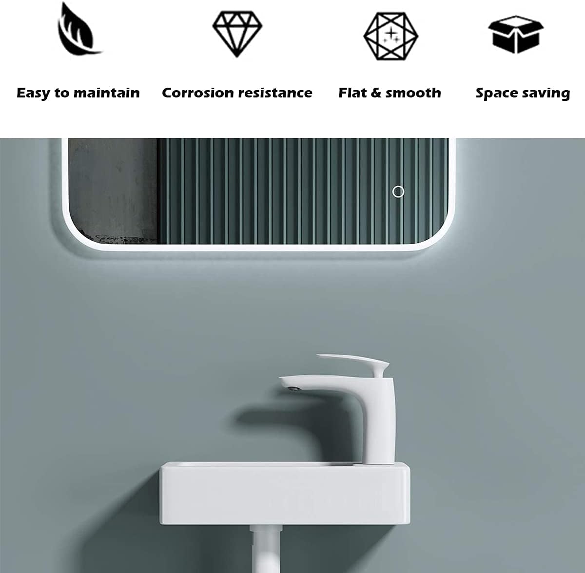 Fayaww Wall Hung Basin,Cloakroom Basin Small Corner Wall Mount Basin for Bathroom,with Fixing