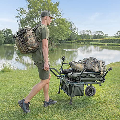 Foto von Atlas Carp Fishing Barrow Trolley - Angelkarre für den Transport von Angelgeräten | Angelwagen auf Rädern Heavy Duty | Zusammenklappbarer Wagen mit Rädern